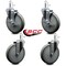 Service Caster 6'' Gray Poly Wheel Swivel 7/16'' Grip Ring Stem Caster Set 2 Brakes, 4PK SCC-GR20S614-PPUB-TLB-716138-2-S-2 - alternate 3
